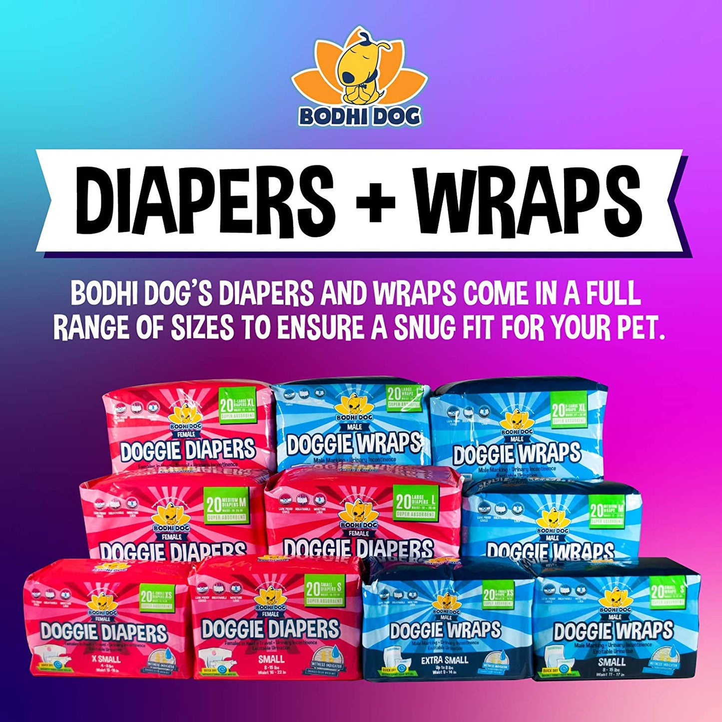 Disposable Male Dog Diapers | Super Absorbent Leak-Proof Fit | Premium Adjustable Male Dog Pee Wraps with Moisture Control & Wetness Indicator | 20 Count Small Size