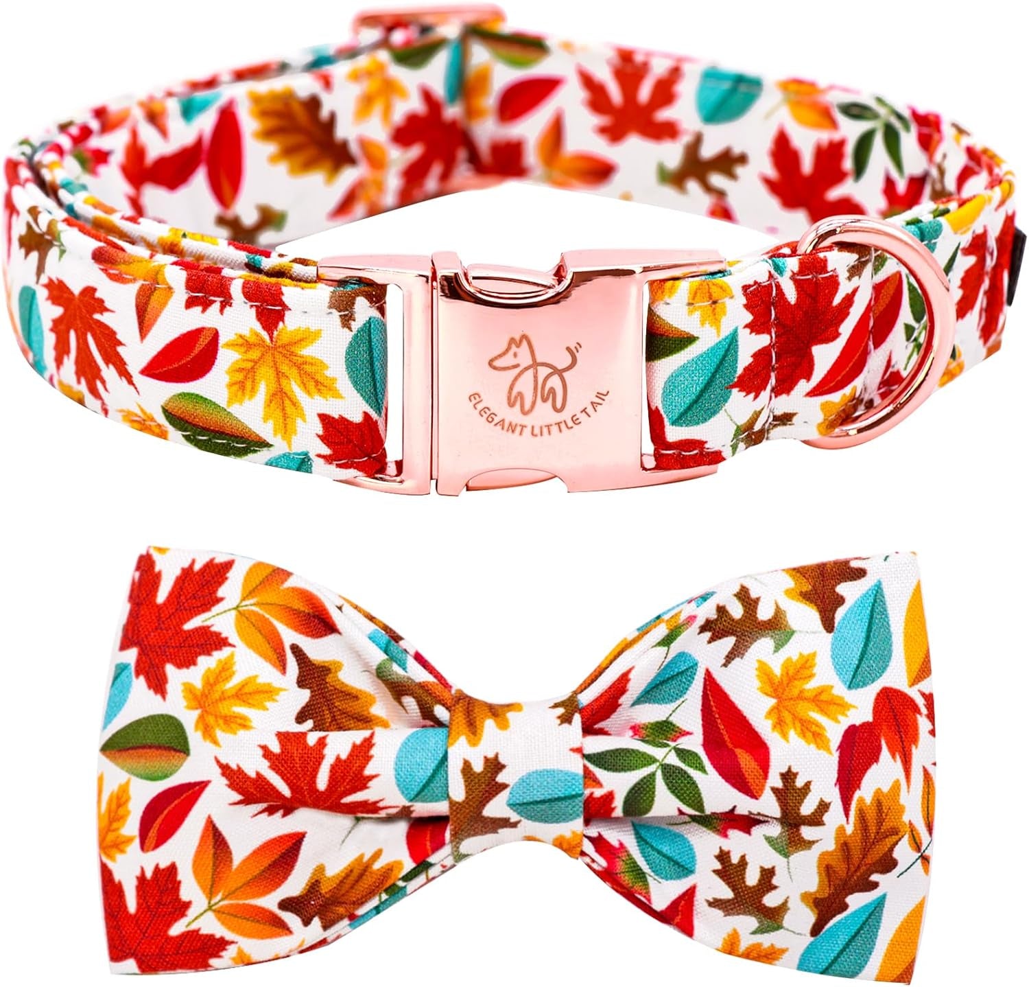 Fall Dog Collar, Male or Female Dog Collar with Bow Adjustable Soft Bow Tie Dog Collars for Small Dogs