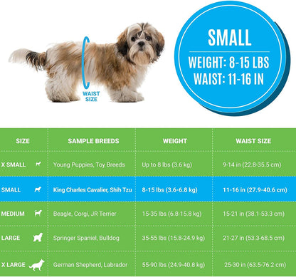 Disposable Male Dog Diapers | Super Absorbent Leak-Proof Fit | Premium Adjustable Male Dog Pee Wraps with Moisture Control & Wetness Indicator | 20 Count Small Size