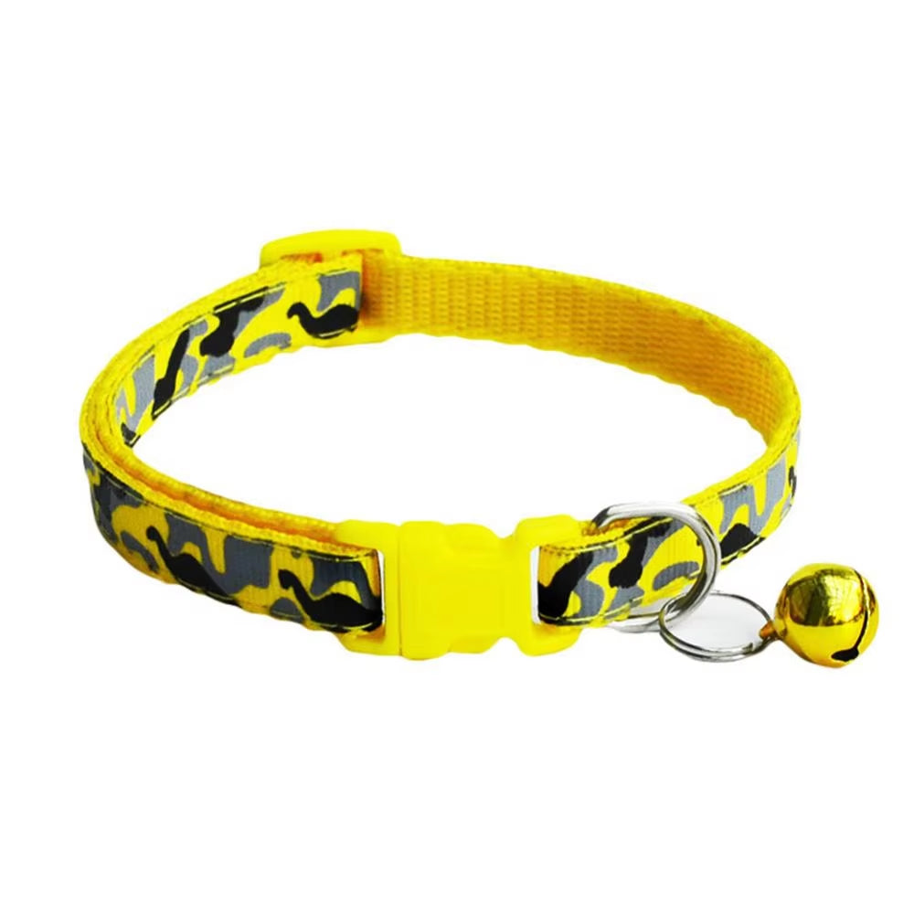 Camouflage Print Adjustable Pet Neck Strap Dog Cat Puppy Bell Collar Necklace Cat Collars Leads Pet Products