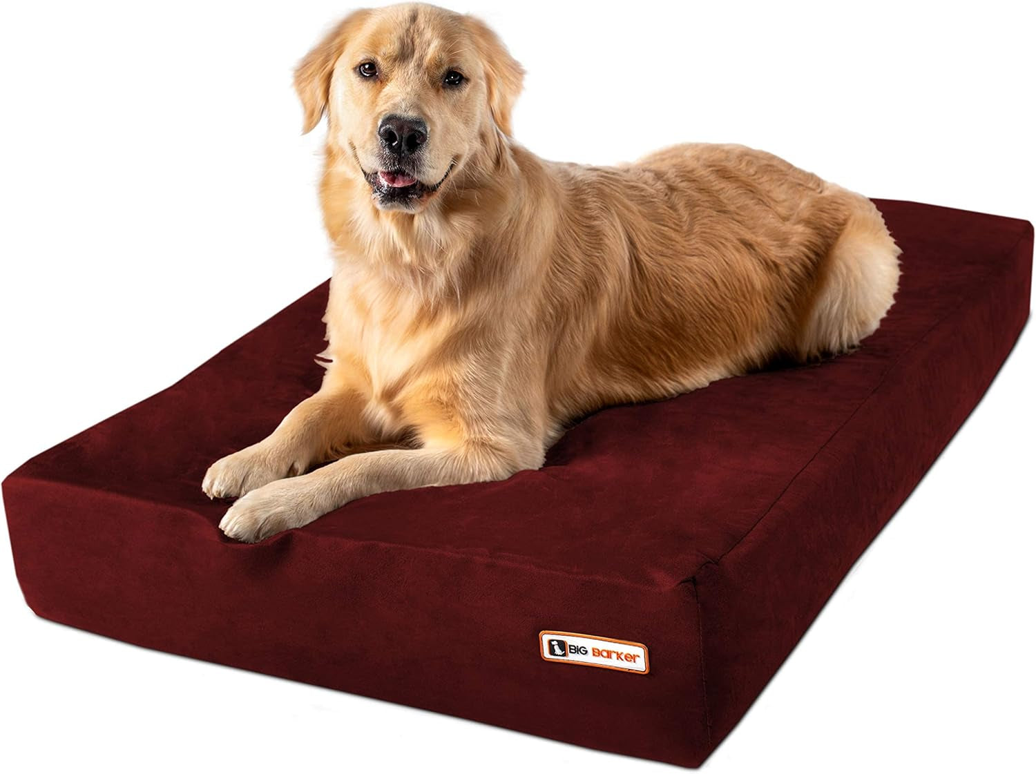 7" Pillow Top Orthopedic Dog Bed for Large and Extra Large Breed Dogs (Sleek Edition) (Large (48 X 30 X 7), Burgundy)