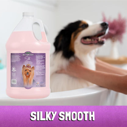 Silk Creme Rinse Dog Conditioner – Dog Bathing Supplies, Puppy Shampoo, Cat & Dog Grooming Supplies for Sensitive Skin, Cruelty-Free, Made in USA, Tearless Dog Products – 1 Gallon